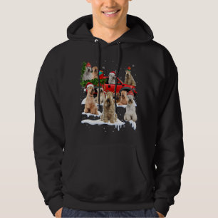 Soft coated Wheaten Terrier Red Truck Christmas Tr Hoodie