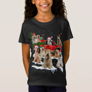Soft coated Wheaten Terrier Red Truck Christmas Tr T-Shirt