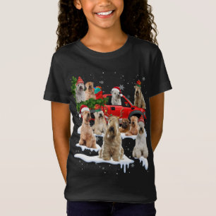 Soft coated Wheaten Terrier Red Truck Christmas Tr T-Shirt