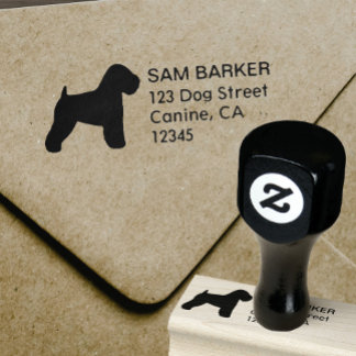 Soft Coated Wheaten Terrier Return Address Rubber Stamp