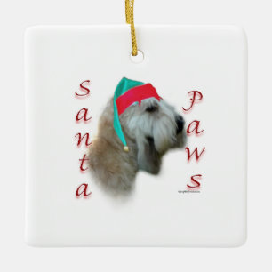 Soft Coated Wheaten Terrier Santa Paws Ceramic Ornament