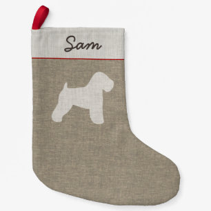 Soft Coated Wheaten Terrier Silhouette Dog Holiday Small Christmas Stocking