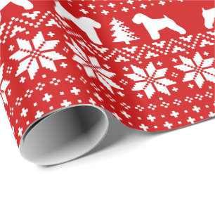 Soft Coated Wheaten Terrier Silhouettes Christmas Wrapping Paper