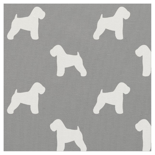Soft Coated Wheaten Terrier Silhouettes Patterned Fabric (Close Up)