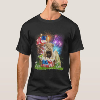 Soft-Coated Wheaten Terrier USA Flag Firework 4Th T-Shirt