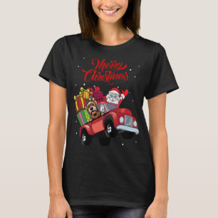 Soft Coated Wheaten Terrier With Santa Claus In Re T-Shirt