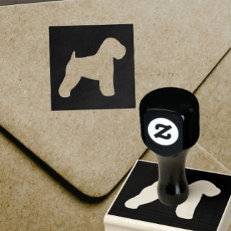 Soft Coated Wheaton Terrier Dog Breed Silhouette Rubber Stamp