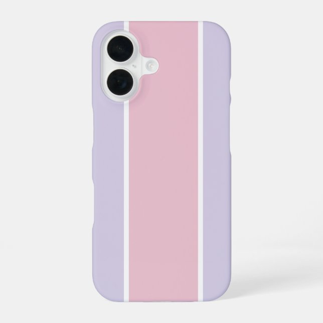 Soft Color Vertical Stripe Pattern Design iPhone 16 Case (Back)
