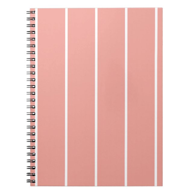 Soft Color Vertical Stripe Pattern Design Notebook (Front)