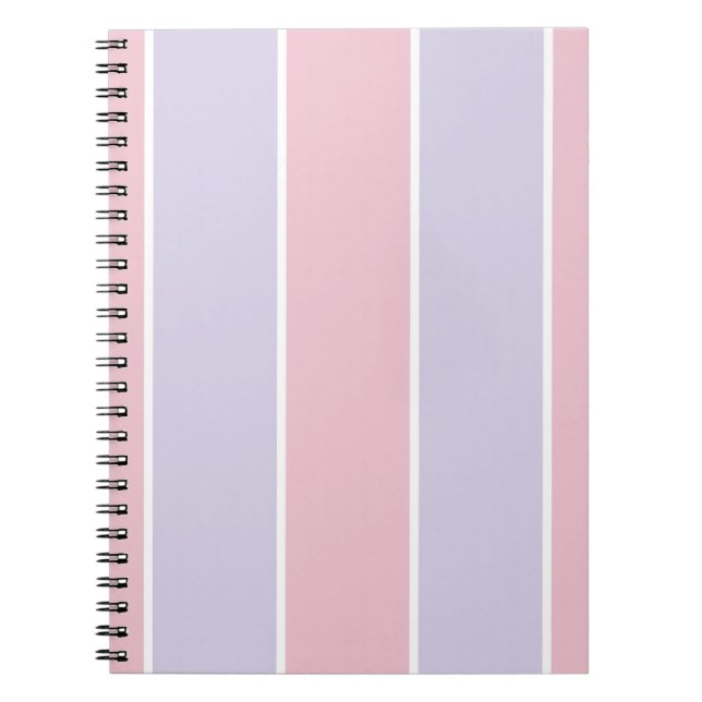Soft Color Vertical Stripe Pattern Design Notebook (Front)