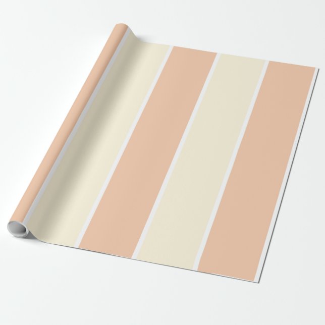 Soft Color Vertical Stripe Pattern Design Wrapping Paper (Unrolled)