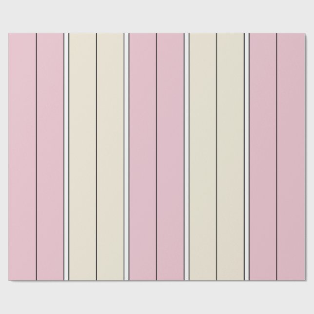 Soft Color Vertical Stripe Pattern Design Wrapping Paper (Flat)