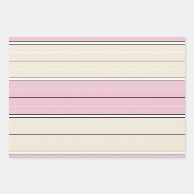 Soft Color Vertical Stripe Pattern Design Wrapping Paper Sheet (Front)