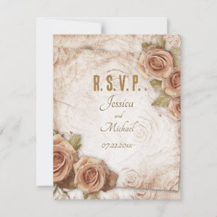 Soft Colored Roses Wedding RSVP Card