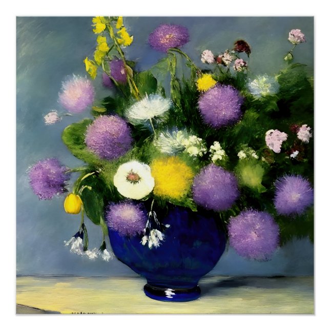 Soft Colour Flower Vase Print (Front)