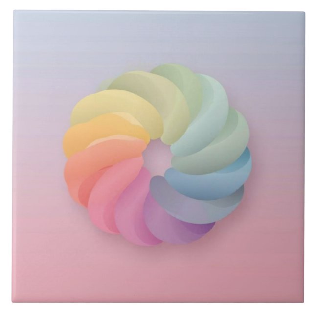 Soft Colour Gradient swirl Tile (Front)