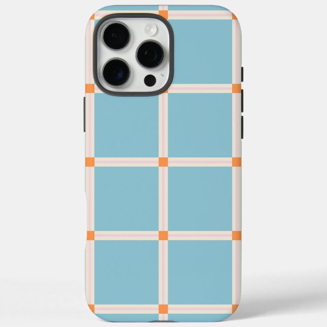 Soft Colour Grid Pattern with Warm Accent Minimal Case-Mate iPhone Case (Back)