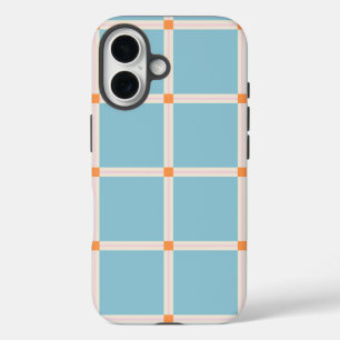 Soft Colour Grid Pattern with Warm Accent Minimal iPhone 16 Case