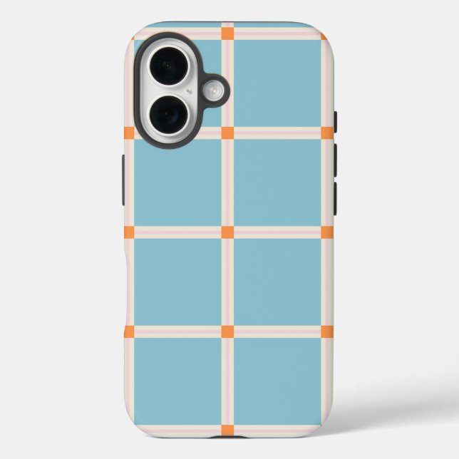 Soft Colour Grid Pattern with Warm Accent Minimal Case-Mate iPhone Case (Back)