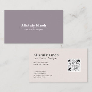 Soft Colour Modern Elegant Minimalist QR Code Bu Business Card