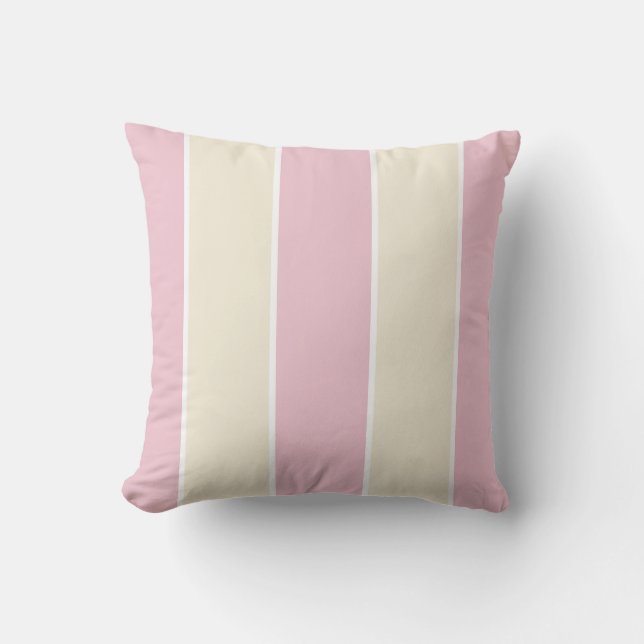 Soft Colour Vertical Stripe Pattern Design Cushion (Front)