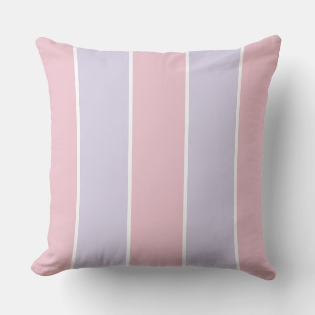 Soft Colour Vertical Stripe Pattern Design Cushion (Front)