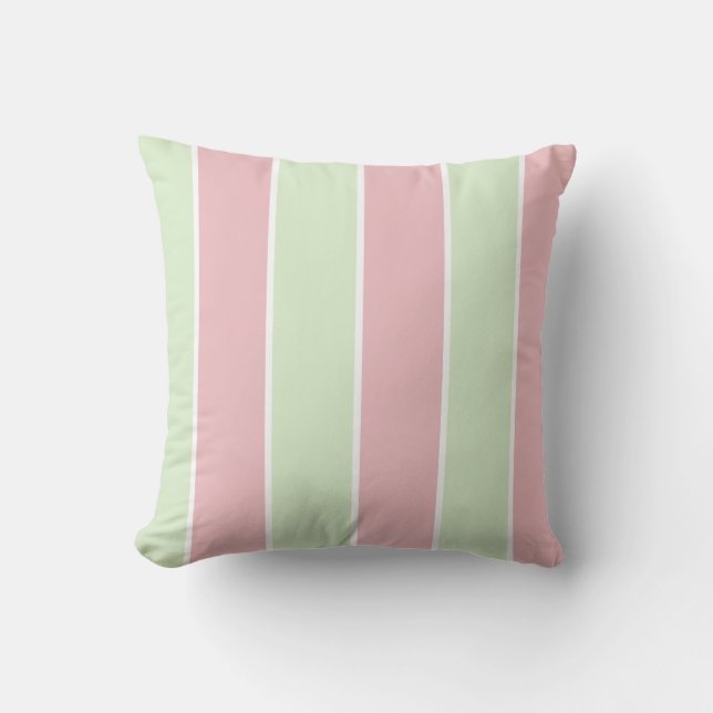 Soft Colour Vertical Stripe Pattern Design Cushion (Front)