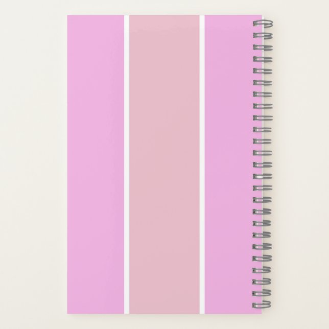 Soft Colour Vertical Stripe Pattern Design Notebook (Back)