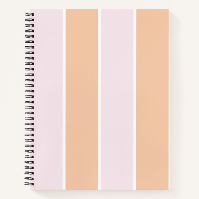 Soft Colour Vertical Stripe Pattern Design Notebook (Front)
