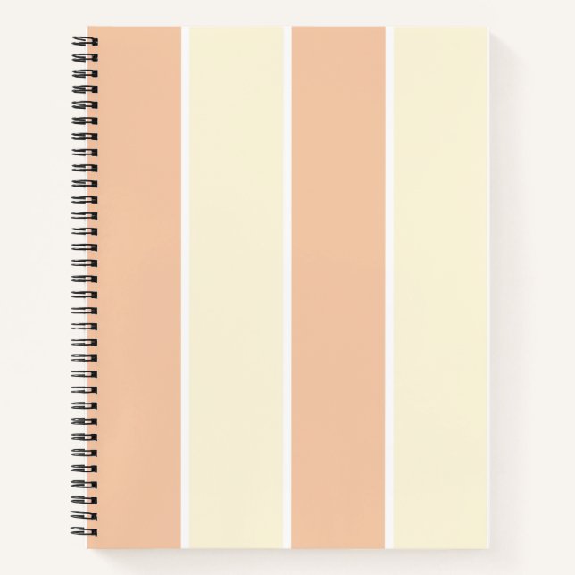 Soft Colour Vertical Stripe Pattern Design Notebook (Front)