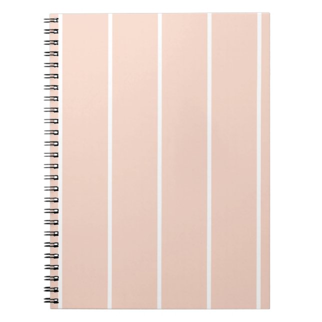Soft Colour Vertical Stripe Pattern Design Notebook (Front)