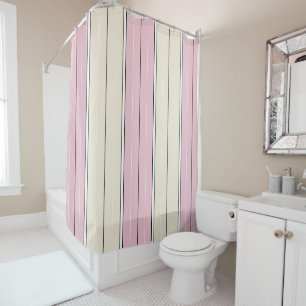 Soft Colour Vertical Stripe Pattern Design Shower Curtain