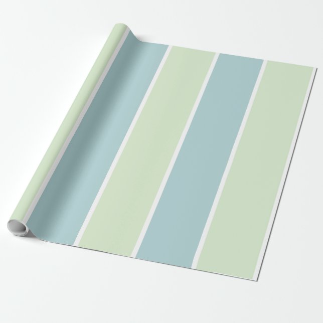 Soft Colour Vertical Stripe Pattern Design Wrapping Paper (Unrolled)
