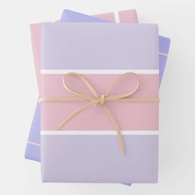 Soft Colour Vertical Stripe Pattern Design Wrapping Paper Sheet (In situ)