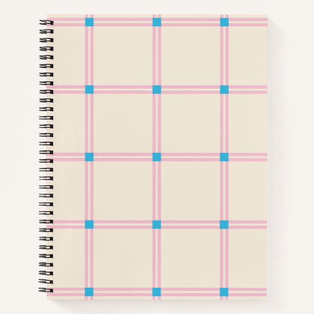 Soft Colour Vertical Stripe Pattern Point Design Notebook (Front)