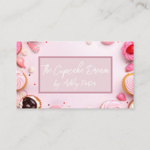 soft coloured cupcakes and sweets bakery  business card