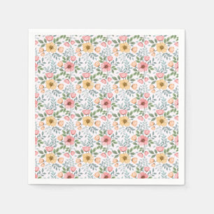Soft Coloured Flower Pattern Napkins