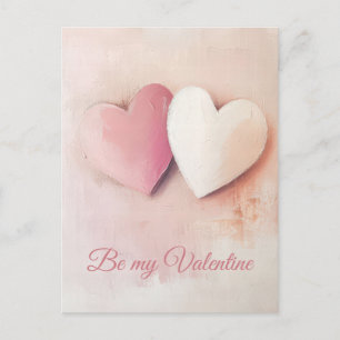 Soft coloured Hearts  Valentine's Greeting Postcard