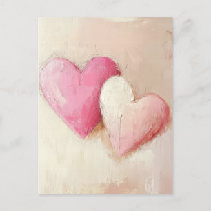 Soft coloured Hearts Valentine's Greeting Postcard