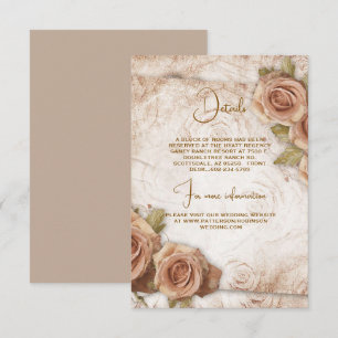 Soft Coloured Roses Wedding Enclosure Card
