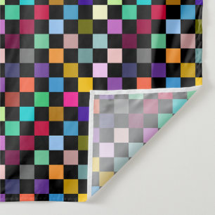 Soft Colourful Chequered Pattern Design Tapestry