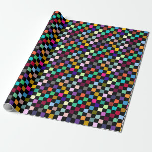 Soft Colourful Chequered Pattern Design Wrapping Paper