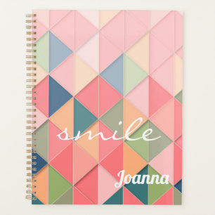Soft Colourful Triangles Custom Planner