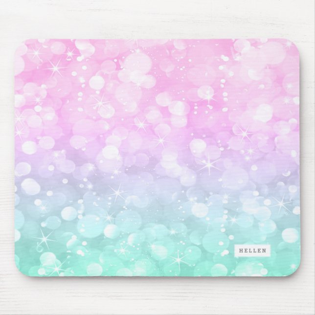 Soft Colours Bokeh Glitter Background Mouse Pad (Front)