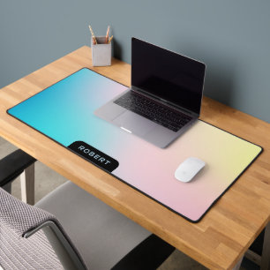 Soft colours gradient iridescent background desk mat