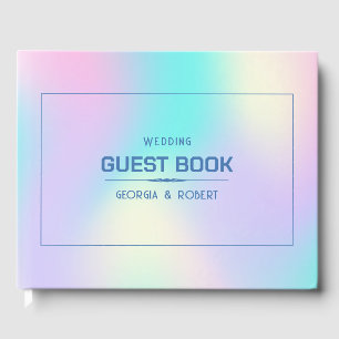 Soft colours holographic background 2 guest book