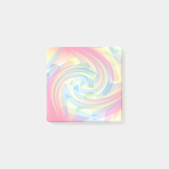 Soft Colours Pastel Swirl Yellow Pink Blue Abstrac Post-it Notes (Front)
