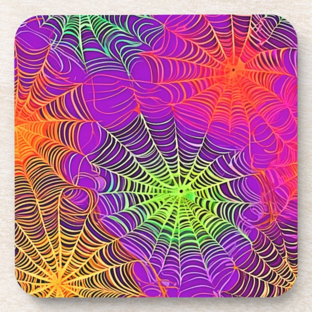Soft Colours: Spiderweb Art Coaster (Front)