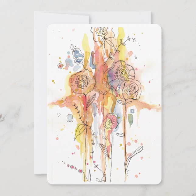 Soft Colours Watercolor Floral All-Occasion Card (Front)