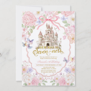 Soft Coquette Butterflies Royal seveness Birthday Invitation